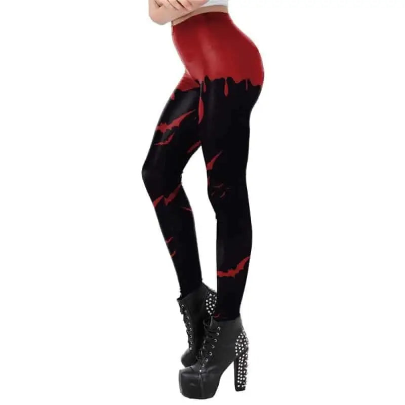 Goth Aesthetic Steampunk Skeleton Legging