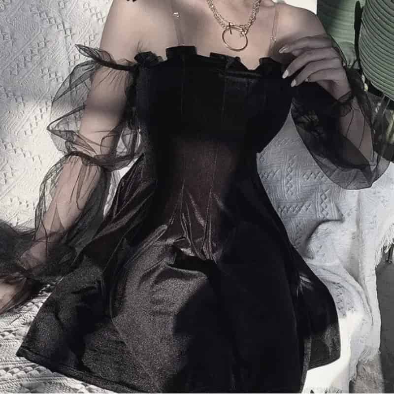 gothic mini dress Goth Dark Mesh Vintage Gothic Dresses