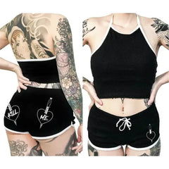 Goth Punk Plus Size Shorts and Top Set