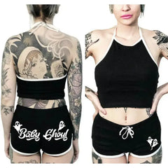 Goth Punk Plus Size Shorts and Top Set