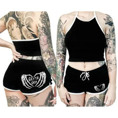 Goth Punk Plus Size Shorts and Top Set