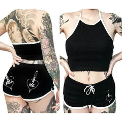 Goth Punk Plus Size Shorts and Top Set