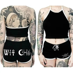 Goth Punk Plus Size Shorts & Top