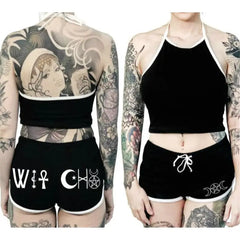 Goth Punk Plus Size Shorts & Top