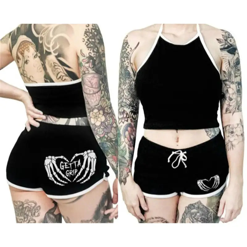 Goth Punk Plus Size Shorts & Top