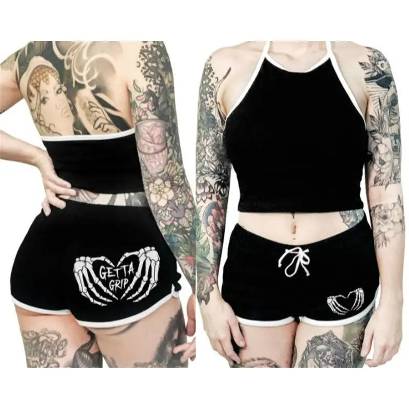 Goth Punk Plus Size Shorts & Top