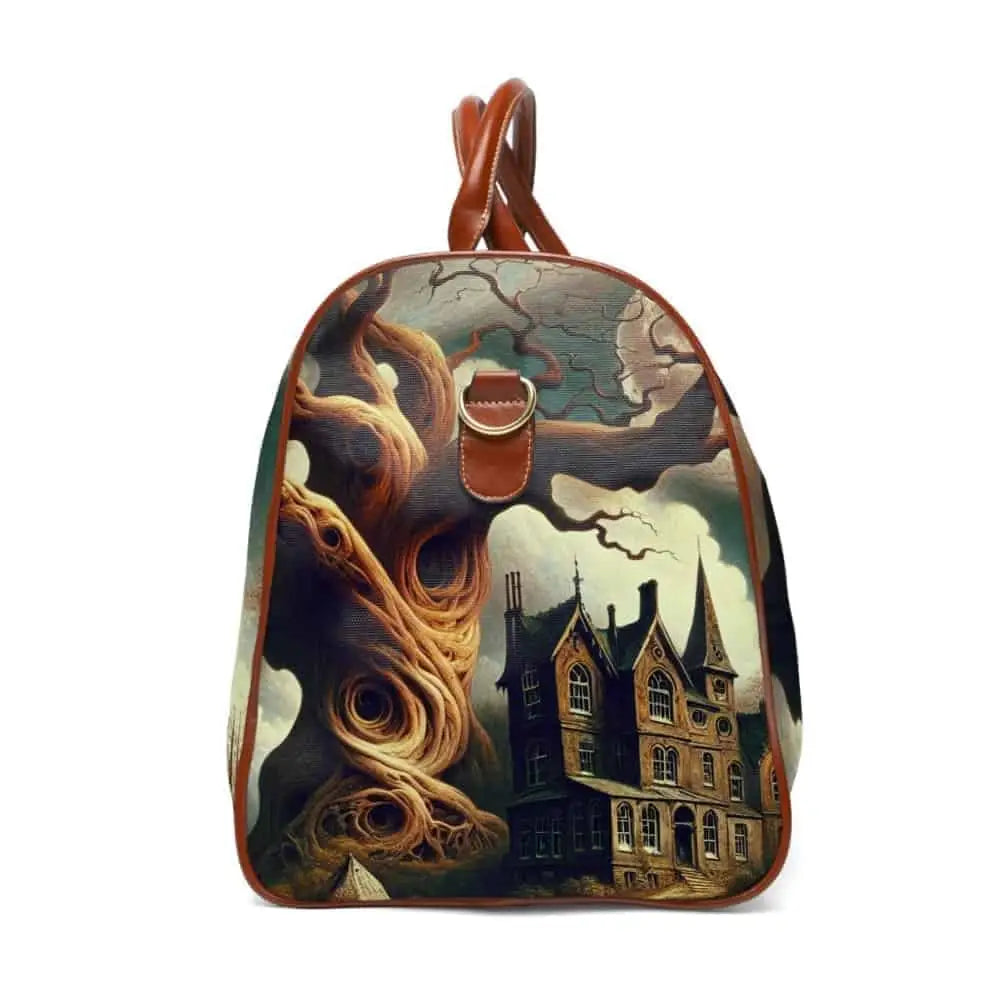 Goth Travel Bag with Surreal Art Design 20’’ x 12’’ / Brown