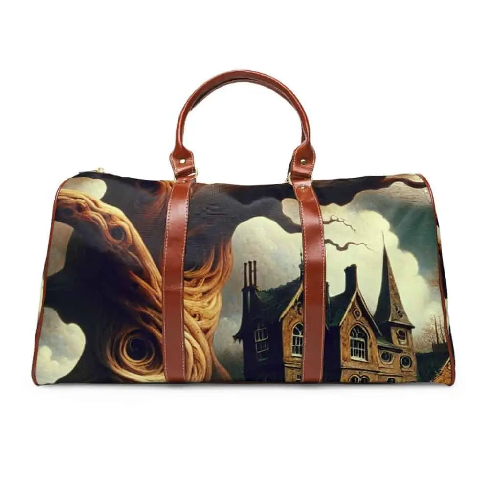 Goth Travel Bag with Surreal Art Design 20’’ x 12’’ / Brown