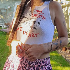 Gothic Aesthetic Skull Till Death Grunge Tank Tops