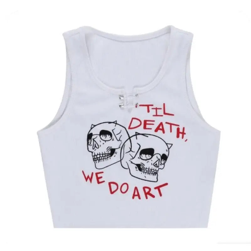 Gothic Aesthetic Skull Till Death Grunge Tank Tops