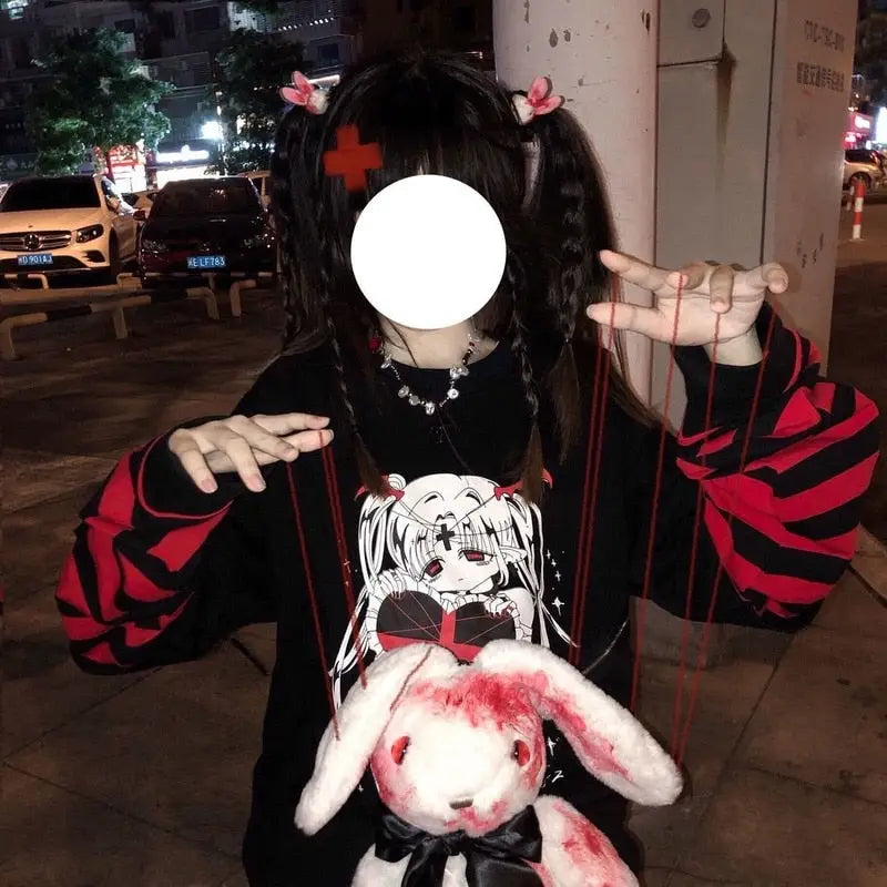 Gothic Anime Style Sweatshirt for Casual Wear