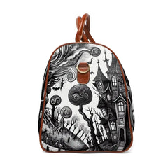 Gothic Art-Inspired Area Travel Bag Monochrome Patchwork