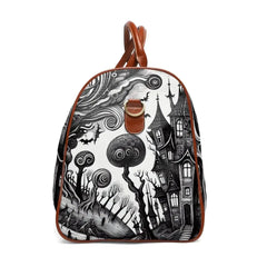 Gothic Art-Inspired Area Travel Bag Monochrome Patchwork