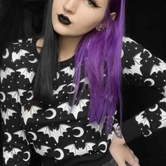 Gothic Black Bat Long Sleeve Sweater