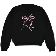 Gothic Bow Tie Print Hip Hop Sweater Black / S