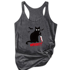 Gothic Cat Knife Bats What Tank Top