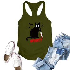 Gothic Cat Knife Bats What Tank Top