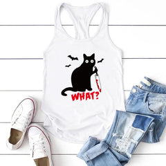 Gothic Cat Knife Bats What Tank Top