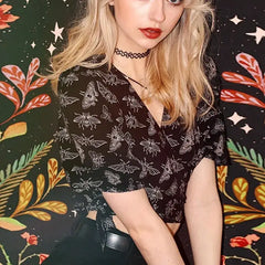 Gothic Dark Punk Beetle Print Shorts