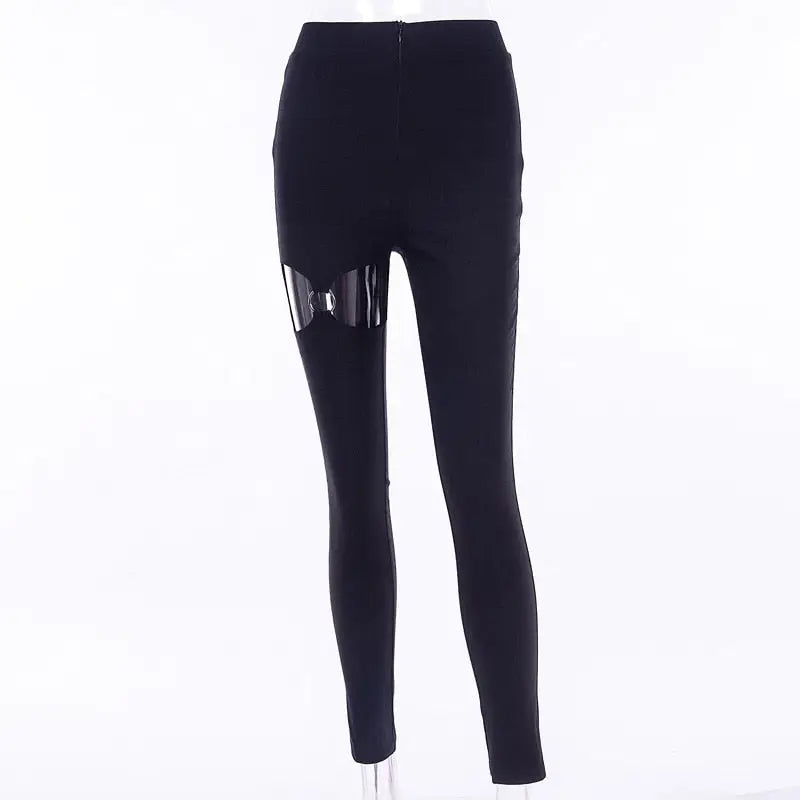 Gothic Dark Zipper Skinny Pants