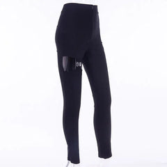 Gothic Dark Zipper Skinny Pants