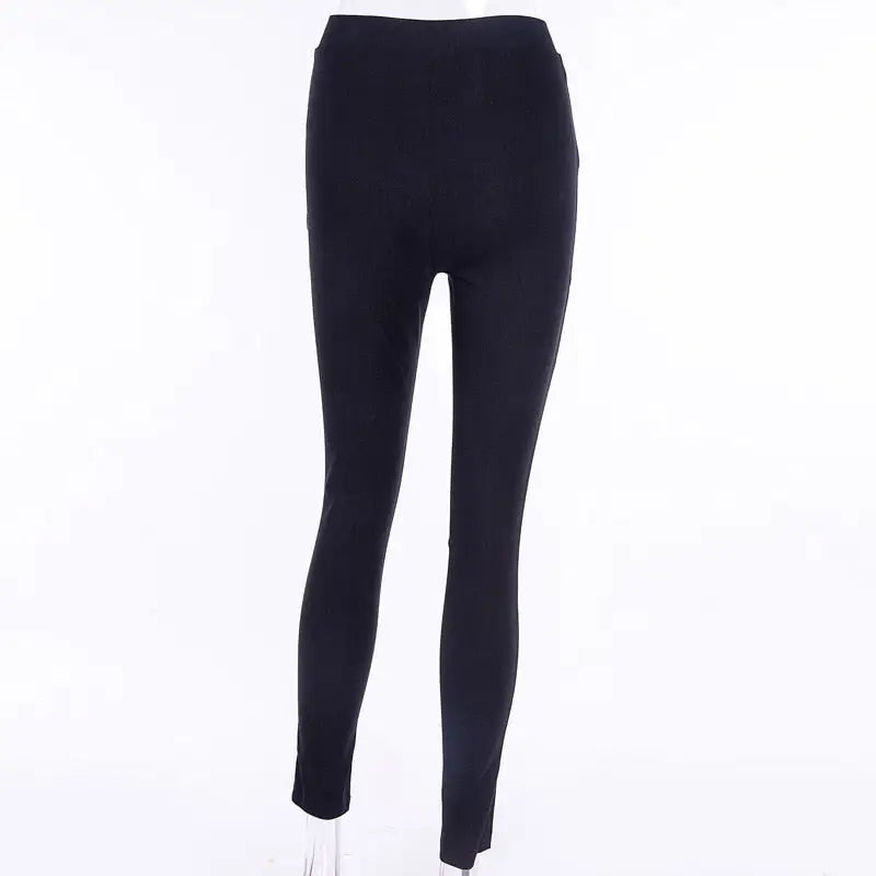 Gothic Dark Zipper Skinny Pants