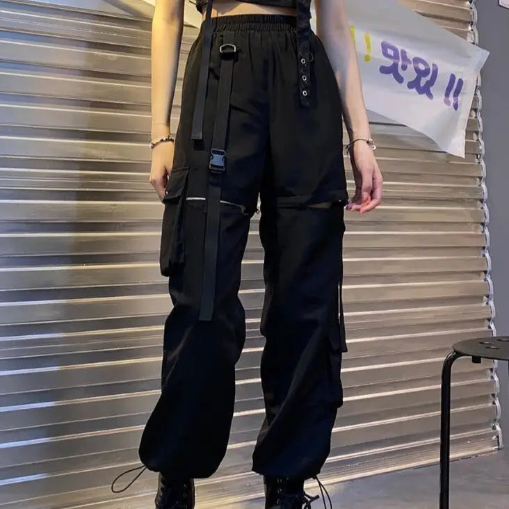 Gothic Detachable Hollow Cargo Pants