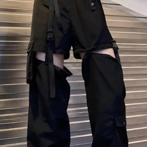 Gothic Detachable Hollow Out Cargo Pants