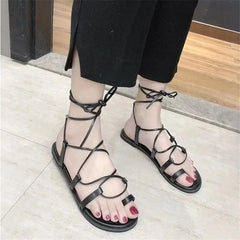 Gothic Harajuku Cross Strap Flat Sandals