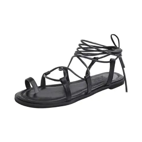 Gothic Harajuku Cross Strap Flat Sandals