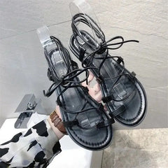 Gothic Harajuku Cross Strap Flat Sandals