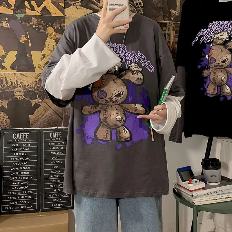 Gothic Harajuku Korean Long Sleeve Shirt for Men and Women