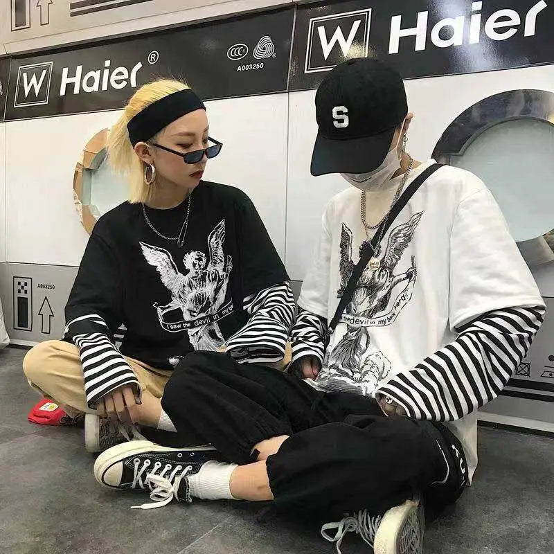 Gothic Harajuku Korean Long Sleeve Shirt for Men and Women