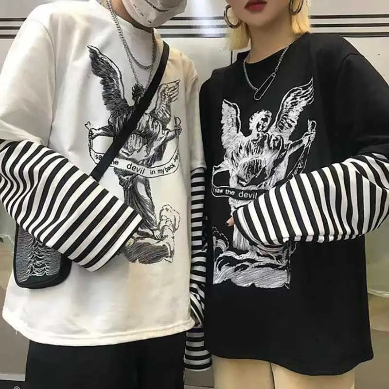 Gothic Harajuku Korean Long Sleeve Shirt for Men and Women