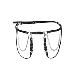 Gothic Heart PU Leather Harness Belt Chain