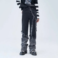 Gothic High Waist Wide Leg Cotton Denim Pants
