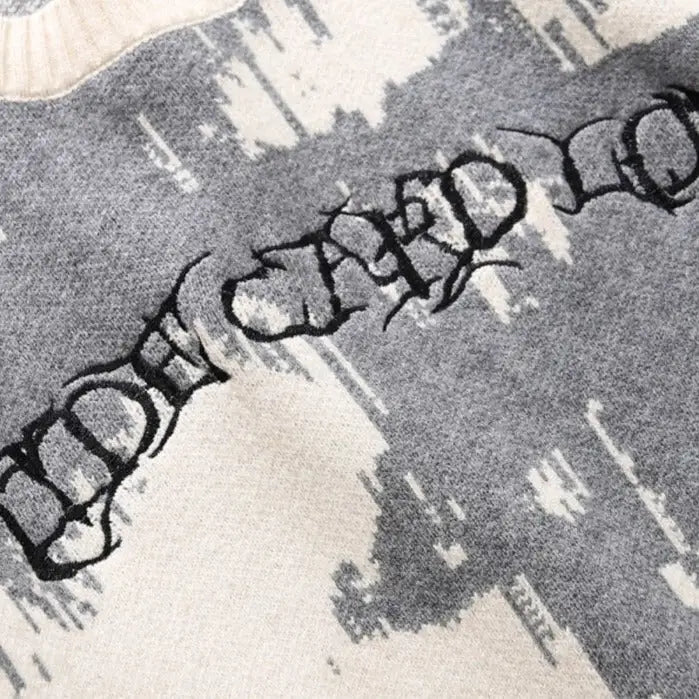 Gothic Letters Embroidered Sweaters