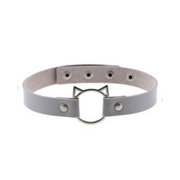 Thumbnail for Gothic Lock Hollow Cat Spike Collar - Beige / One Size