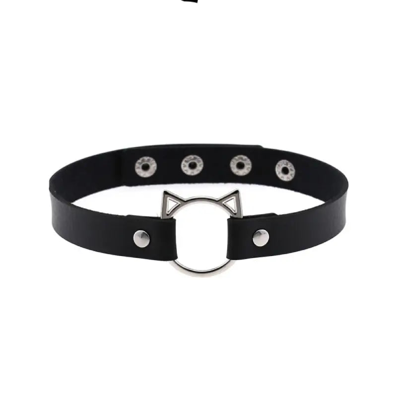 Gothic Lock Hollow Cat Spike Collar