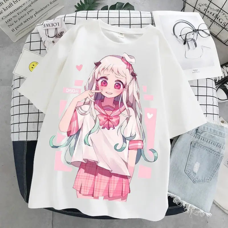 Gothic Loose Kawaii Anime Doll T-shirts