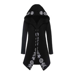 Gothic Moon Phases Coat Hooded - Jackets