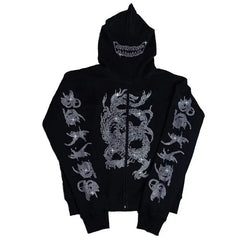 Gothic Oversize Jacket with Hood