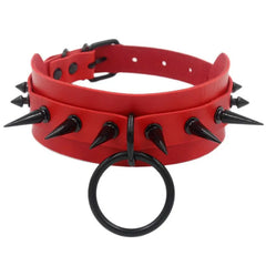 Gothic Punk O-ring Spike Collar Studded