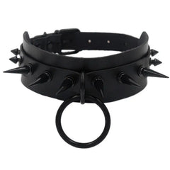 Gothic Punk O-ring Spike Collar Studded