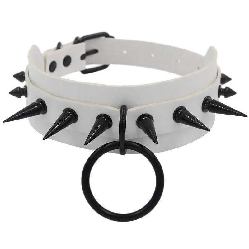 Gothic Punk O-ring Spike Collar Studded