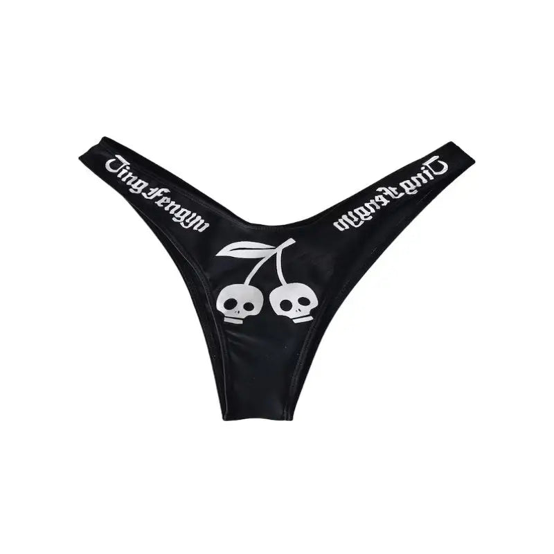 Gothic Skeleton Hand Backless Bikini Set