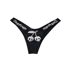 Gothic Skeleton Hand Backless Bikini Set