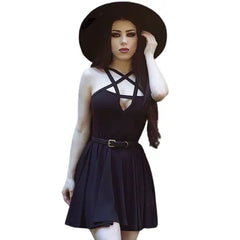 Gothic Star Strap Dress for Women