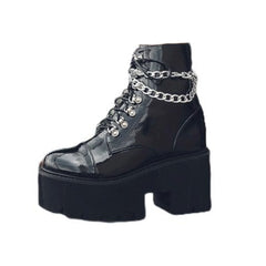 Gothic Style Ankle High Heels Plateaustiefel