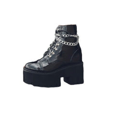 Gothic Style Ankle High Heels Plateaustiefel